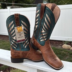 Ariat Longview Buttered Rum/Metallic Sea,ATS & Shock Shield tech.,duratread sole